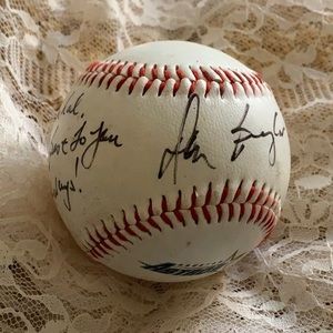 Autographed Baseball with inscription by Don Baylor 1997 not certified
